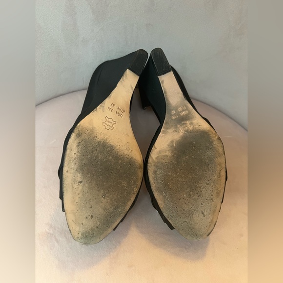 Nina Black Satin x Swarovski Brooch Pumps - Picture 4 of 6